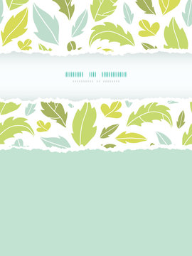 Vector leaves silhouettes vertical torn seamless pattern