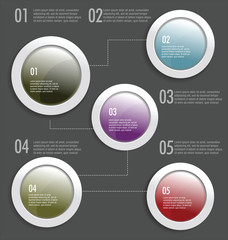 Modern design with glossy plastic buttons