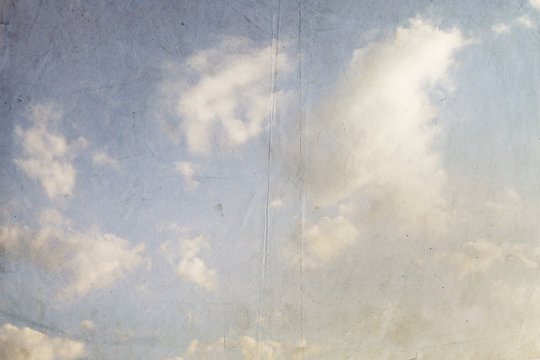 Abstract Background With Sky And Clouds Paper Texture