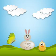 Easter greeting card with animals