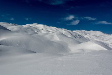 Snow covered hills