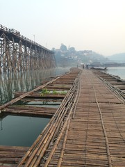 Wooden bridges in Sangkklaburi, Thailand