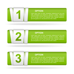 vector green paper option labels