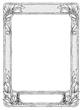 frame with laurel for portrait, black isolated