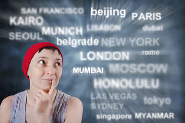 Young Woman Dreams About Where to Travel