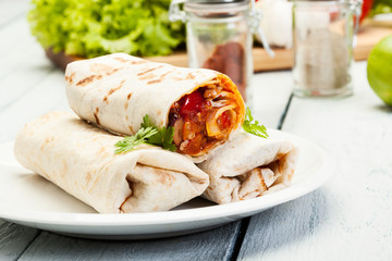 Mexican burritos on a plate
