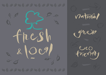 Vegetarian - Fresh & Local - Calligraphy
