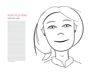 Business Woman Illustration with Sample Text