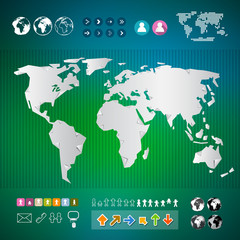 Vector World Map Infographics Template