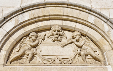 medieval buiding in center of Courtrai, Belgium
