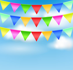 Holiday background with birthday flags vector