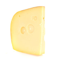 Swiss cheese isolated on white background