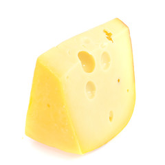 Swiss cheese isolated on white background