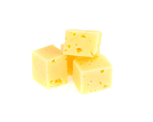 Swiss cheese isolated on white background
