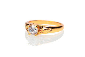 Golden Wedding Ring with diamond