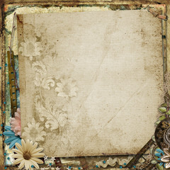 Grunge gorgeous vintage background with flowers