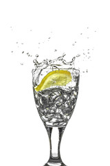 Slice of lemon in Glass