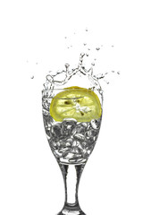 Slice of lemon in Glass