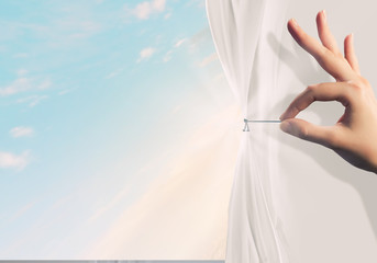 White curtains