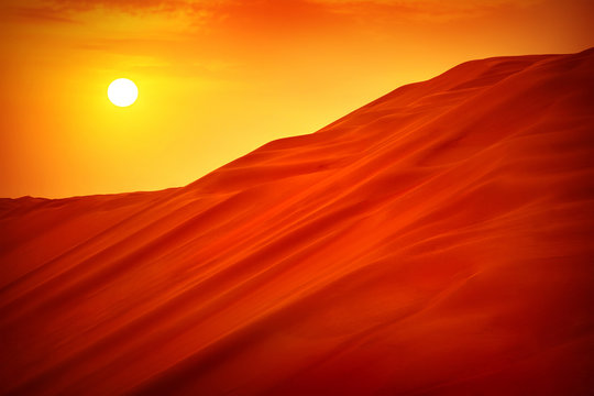 Desert sunset landscape