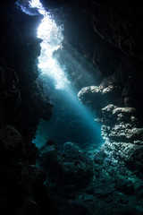 Underwater Cavern - obrazy, fototapety, plakaty