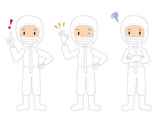 クリーンルームで働く人　表情