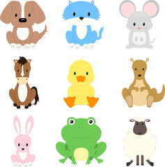 Collection of domestic, farm animals