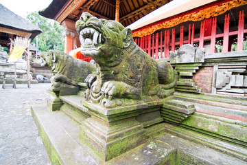 The statue in the temple on Bali island .