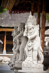 The statue in the temple on Bali island .