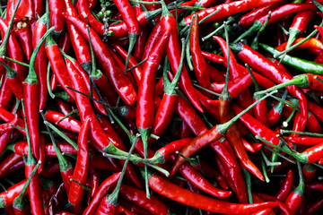 the picture shows a pile of small and spicy chilli