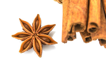 Star anise isolated on white background
