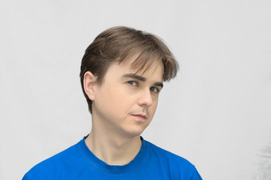 Man looking up with smile