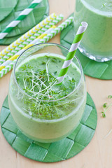 Gruener Smoothie mit Krautern