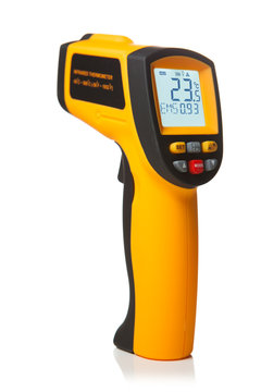 Infrared Laser Thermometer Isolated On White