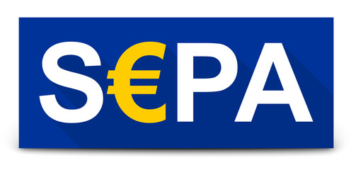 S€PA, SEPA Schild mit langem Schatten