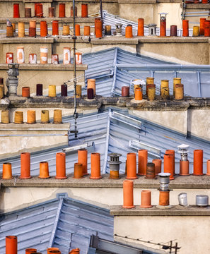 Detail of Traditional Rooftops in Paris