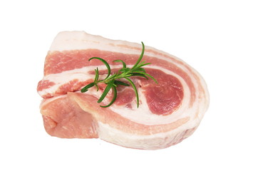 raw bacon with rosemary