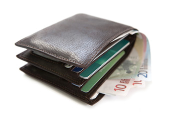 portefeuille et argent billets