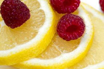 raspberry and lemon isolated © Diana Taliun