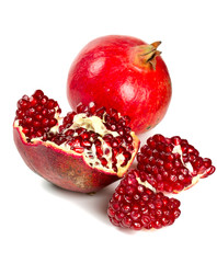 fresh pomegranate isolated on white background