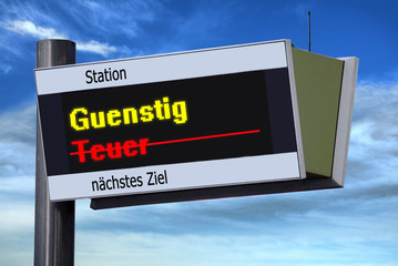Anzeigetafel 3 - G&uuml;nstig