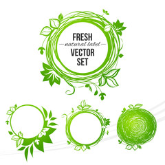 Fresh green circle label (with place for your text)