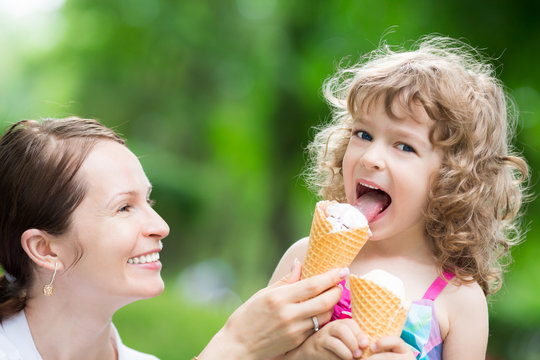 Happy Child Eating Ice Cream