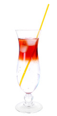 Glass of cocktail isolated on white