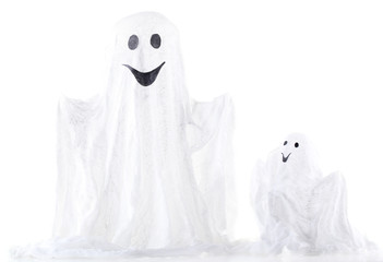 Halloween ghosts, isolated on white