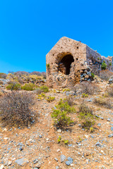 Gramvousa island in Crete, Greece with remains of Venetian fort