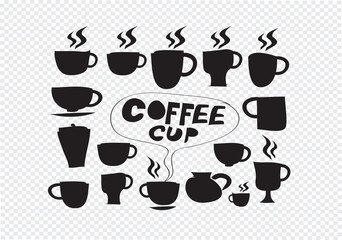 Coffee cup set hand drawing