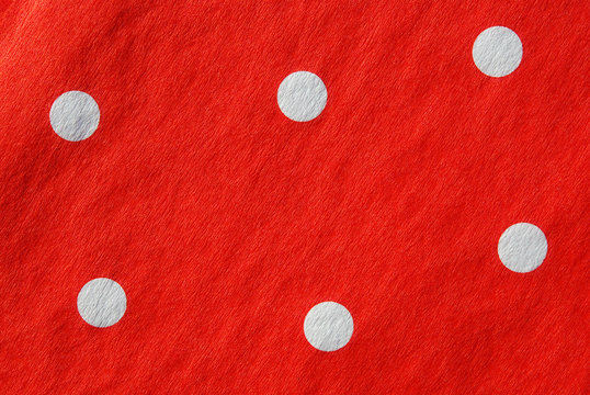 Red Paper Napkin With White Polka Dots