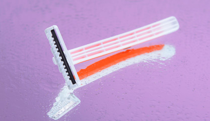 Men shaver on pink background