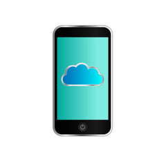 smartphone with cloud icon